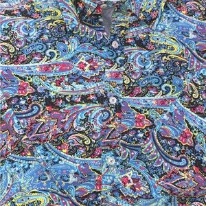 Men's Blue Paisley Button-Up Shirt